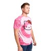 Hello Kitty Character Face Men's Pink Spiral Tie-Dye Crew Neck Short Sleeve T-shirt - 2 of 4