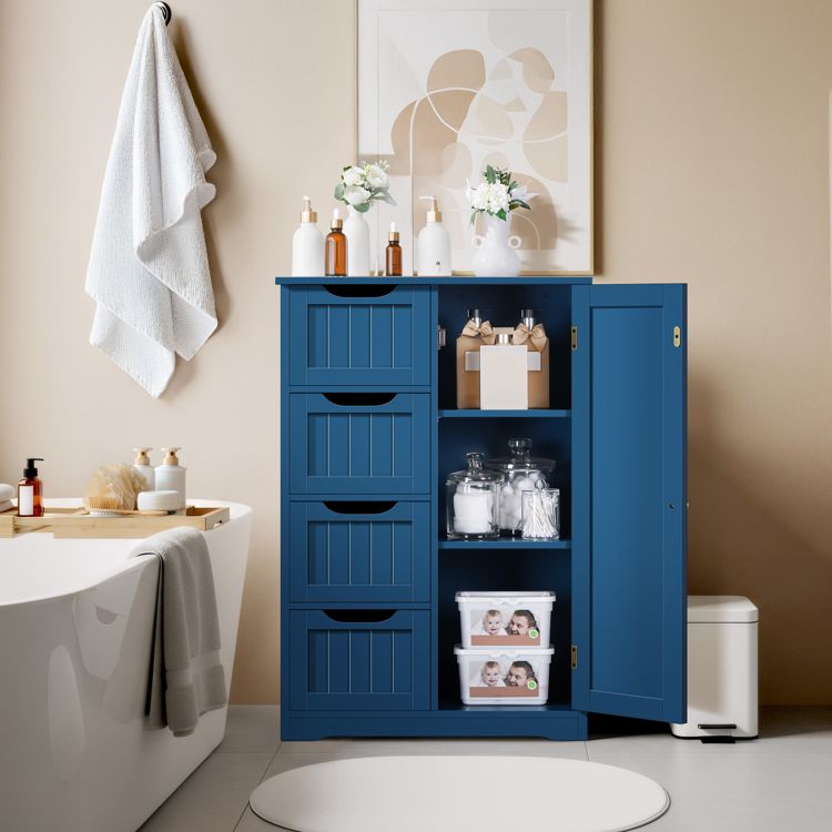 Yaheetech Wooden Bathroom Floor Cabinet with 4 Drawers, 2 of 7