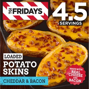 TGI Fridays Loaded Cheddar & Bacon Potato Skins Frozen Snacks - 13.5oz - 1 of 4