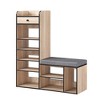 Kings Brand Furniture Julian Bench & Shoe Rack, 7-Shelf Storage & Drawer for Entryway, Bedroom & Closet - 2 of 3