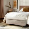 ORRD Boucle Fabric Storage Bench with Flip Top Lid, Taupe Upholstered Bench with Soft Close Hinge for Bedroom Entryway, 400 lbs Capacity - 3 of 4