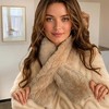 Anna-Kaci Soft Plush Faux Fur Scarf with Cozy Slip Through Design 31.5×5 Inches - 2 of 2