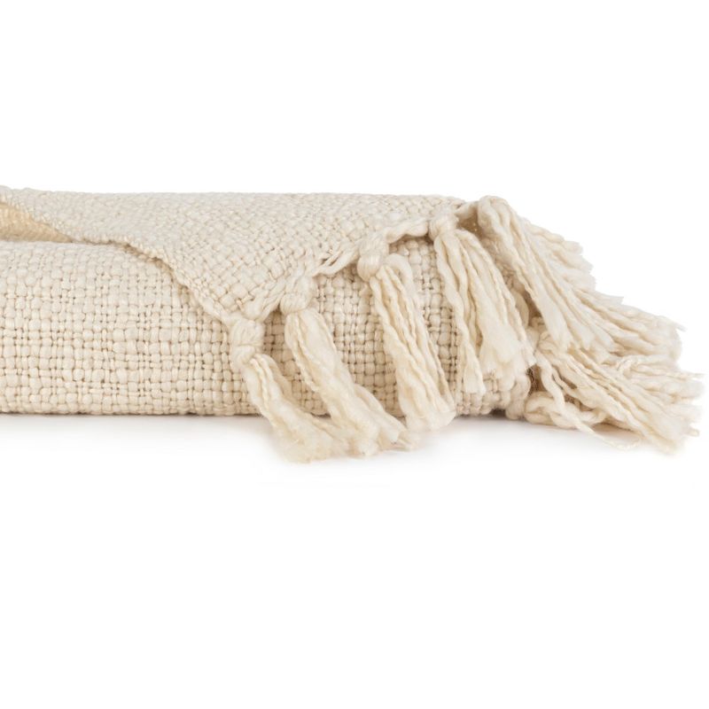 Slub-Yarn Throw Blanket With Fringe Trim 50" x 60" - Becky Cameron, 4 of 10