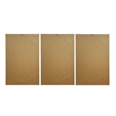 Sapphire Abstract Gold Framed Canvas Triptych Wall Art, 24"x48"