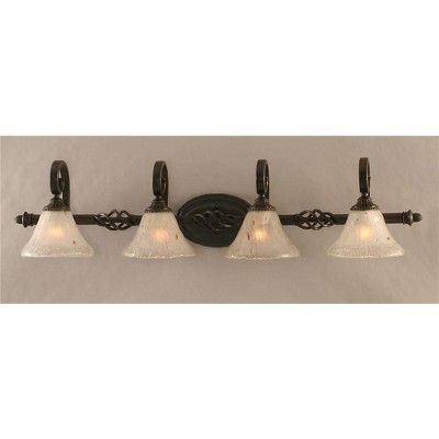 Toltec Lighting Elegante 4 - Light Vanity in  Dark Granite with 7" Frosted Crystal Shade