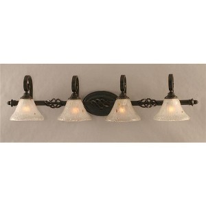 Toltec Lighting Elegante 4 - Light Vanity in  Dark Granite with 7" Frosted Crystal Shade - 1 of 1