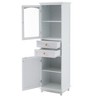 63 Inch High Bathroom Storage Cabinet with Independent Glass Door and Adjustable Shelf - 3 of 4