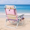 Tangkula 4PCS Folding Backpack Lay Flat Beach Chairs 5-Position Outdoor Reclining Chairs w/ Pillow - 2 of 4