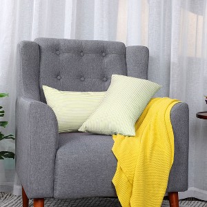 PiccoCasa Woven Striped Lumbar Throw Decors Rectangle Pillow Case 2 Packs - 1 of 4