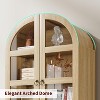 72" Arched Kitchen Storage Cabinet with 2 Doors & Drawers, Display Cabinets with Thickened Shelves - 4 of 4