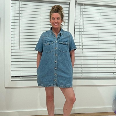 universal thread denim shirt dress Universal Thread womans denim shirt dress in light blue Sz XL embroidered  cowboy boots and fringe. One- of-kind piece. Upcycled dress