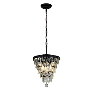 ALOADECOR 12 "  Teardrop Glass Chandelier 3-Lights Pendant Lamp - 1 of 4
