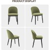Dining Chair Set of 2, Linen Upholstered Kitchen Chair with Thick Cushions Seat and Curved Backrest,Beige - 2 of 4