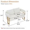 VASIP Modern Decorative Side Chair with Gold Metal Legs ,Plush Teddy Fleece Upholstery Sofa, No Wheels ,for Living Room,Office Reception,White - 2 of 4