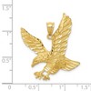 Black Bow Jewelry 14k Yellow Gold Satin and Diamond Cut Eagle Pendant, 25mm - 4 of 4