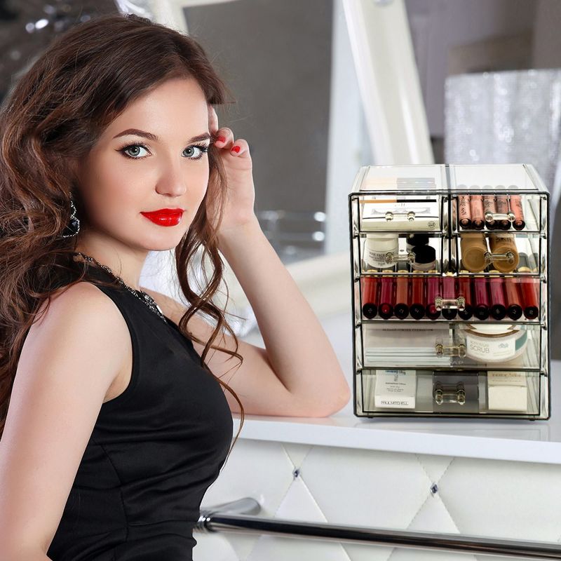 Sorbus Acrylic Makeup Organizer Case - Big Clear Makeup Organizer for Vanity, Bathroom, College Dorm, Closet, Desk, 5 of 8
