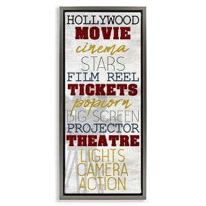 Stupell Industries Vintage Cinema Projector Phrases Floating Frame Canvas Art - 1 of 4