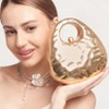 Elegant Metallic Purse with Detachable Chain - Versatile Women's Handbag for Wedding, Party, and Evening Events (Gold) - 3 of 4