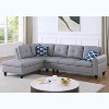 TiramisuBest Black Faux Leather L-Shaped Sectional Sofa with Storage Ottoman & Cup Holders, 2-Piece Couch for Living Room - 2 of 4