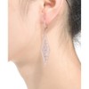 Guili Shimmering & Rosy Cascade GV Sterling Silver Clear Cubic Zirconia Drop Earrings for a Radiant, Elegant Look and Feminine Fashion Statement - 2 of 4