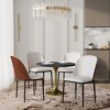 LeisureMod Verve 5-Piece Dining Set - 36" Round MDF Top Table, 4 Leather Dining Side Chairs - 2 of 4