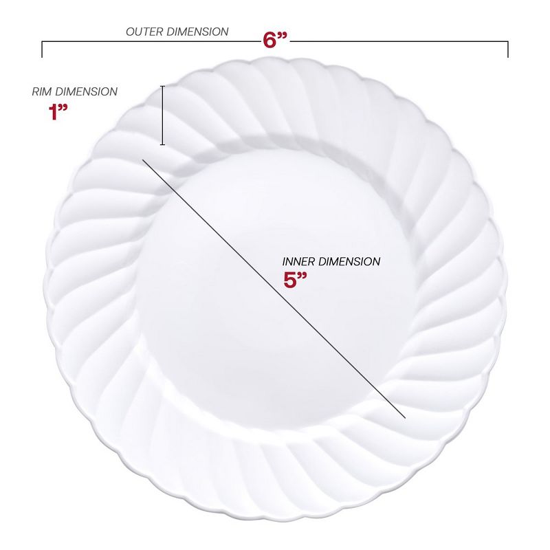 Smarty Had A Party 6" White Flair Plastic Pastry Plates (180 Plates), 2 of 7