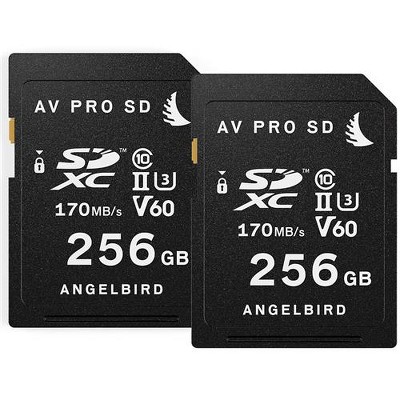  Angelbird AV Pro SD 256GB UHS-II V60 SDXC Memory Card, 2 Pack 