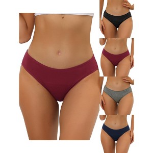 Allegra K Women's Plus Size Mid-Waist Available 5 Packs Hipster Underwear - 1 of 4
