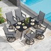 Maggift Patio Seating Sets, 7-Piece Outdoor Table and Chairs Set, with Swivel Chairs, Patio Table, Paded, for Poolside, Gray, 25.2"*25.2"*48.6" - 3 of 4
