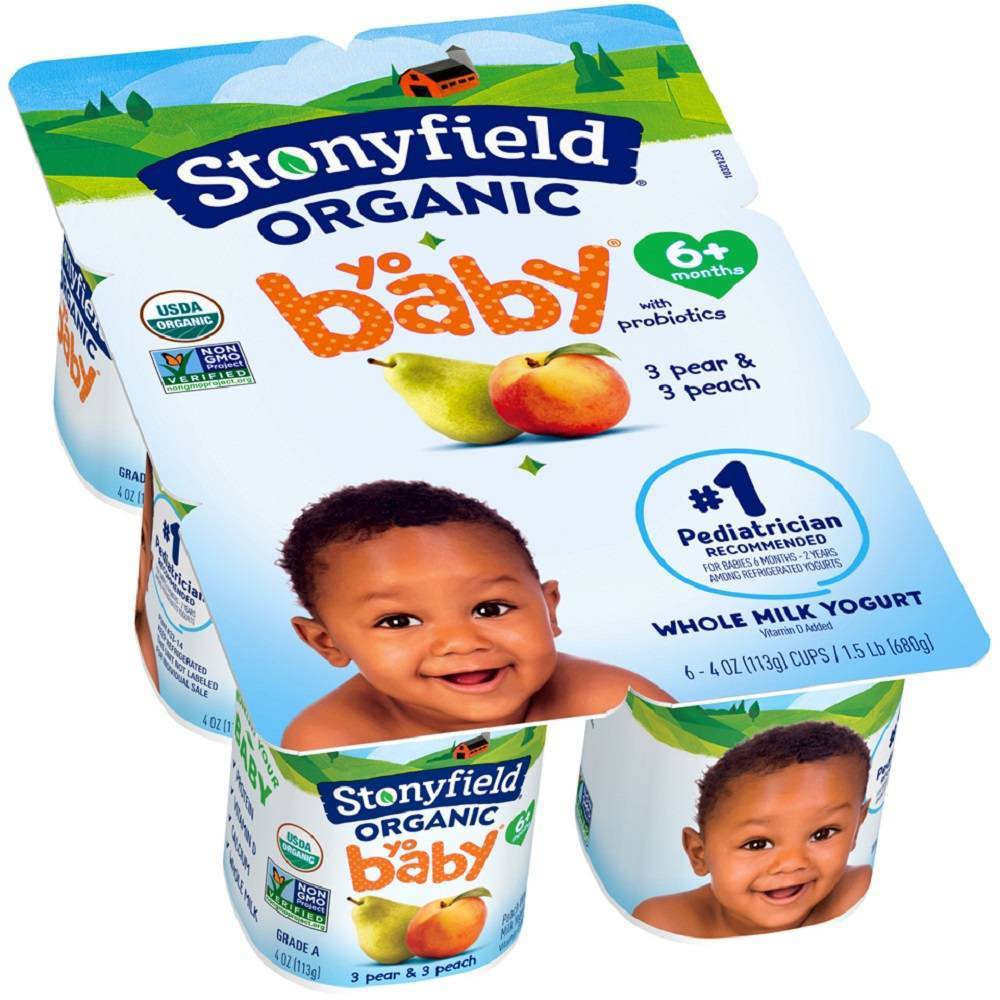 UPC 052159701161 - Stonyfield Organic YoBaby Peach & Pear Kids' Yogurt -  6ct/4oz Cups | upcitemdb.com