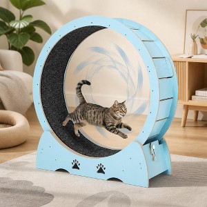 Cat Exercise Wheel, Quiet Wood Indoor Running Wheel for Small Home Pets ...