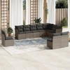 vidaXL Patio Sofa Set with Cushions Outdoor Furniture 10 Piece Poly Rattan - Gray Without Table - 2 of 4