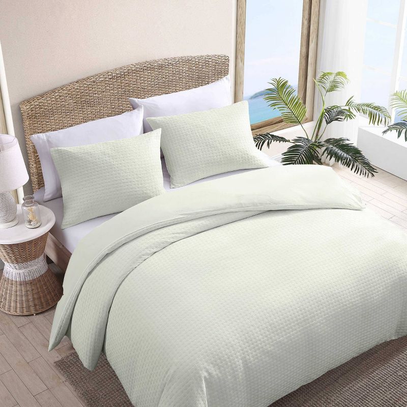Tommy Bahama 3pc Basketweave Cotton Comforter Set Green, 4 of 9