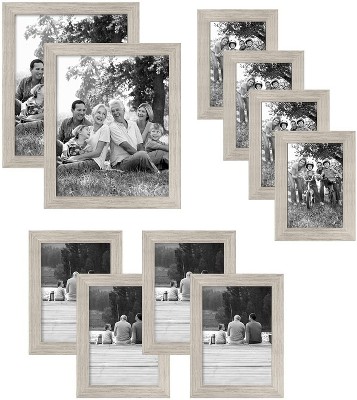 Americanflat 10-Piece Picture Frame Set | Includes Sizes 8x10, 5x7, and 4x6. Shatter-Resistant Glass. Hanging Hardware Included!