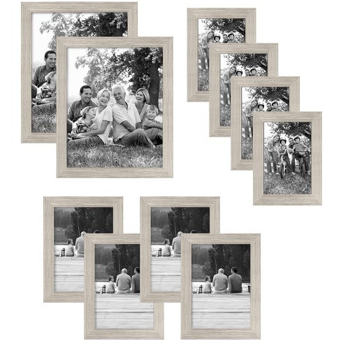 Americanflat 8x10 Picture Frame in Driftwood - Displays 5x7 with Mat and 8x10 Without Mat - Composite Wood with Shatter Resistant Glass - Horizontal