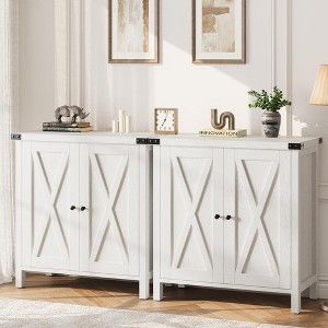 Small Storage Cabinet, Farmhouse Sideboard Buffet Cabinet with 2 Doors and Adjustable Shelves, Accent Entryway Console Cabinets for Living Room - 1 of 4