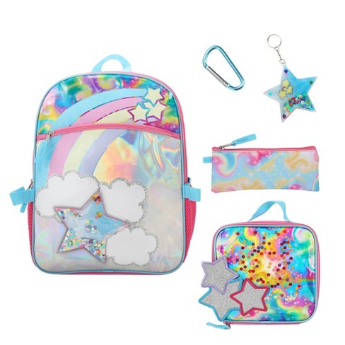 Rainbow And Stars 16 5 Piece Backpack Lunchbox Set