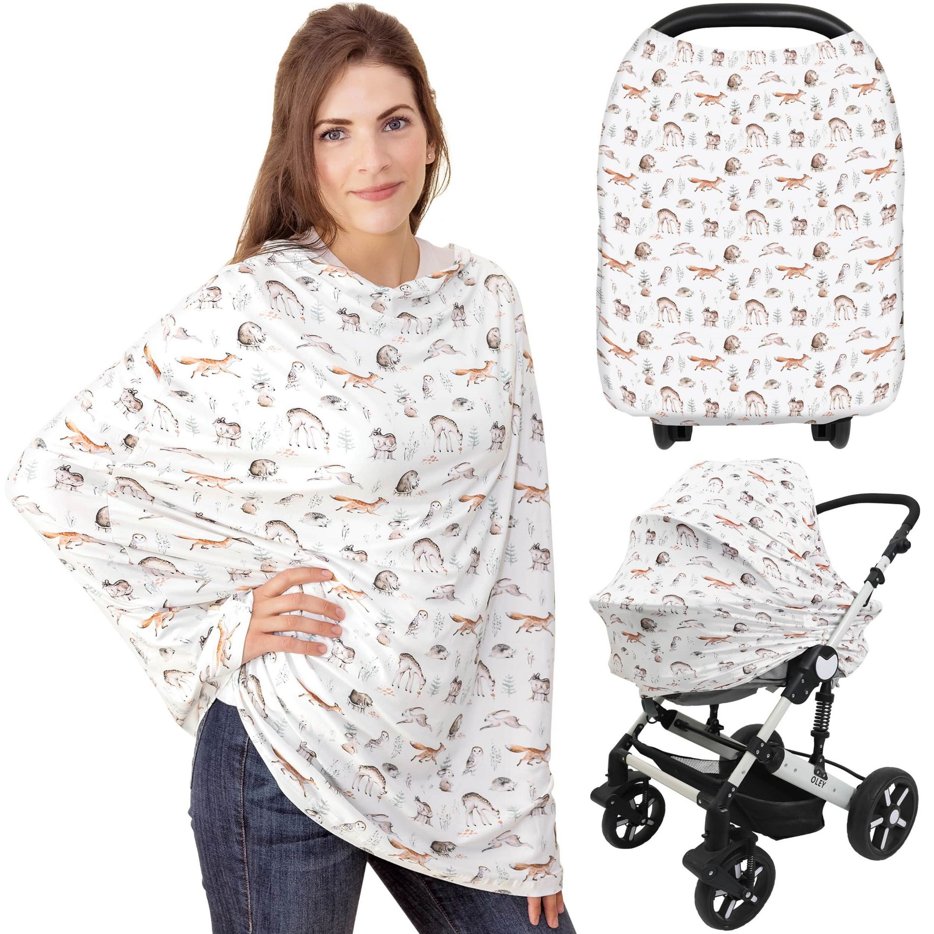 KeaBabies Car Seat Cover for Baby, Nursing Cover for Breastfeeding, Multi-Use Cover for Infant Carseat Baby Boy, Girl