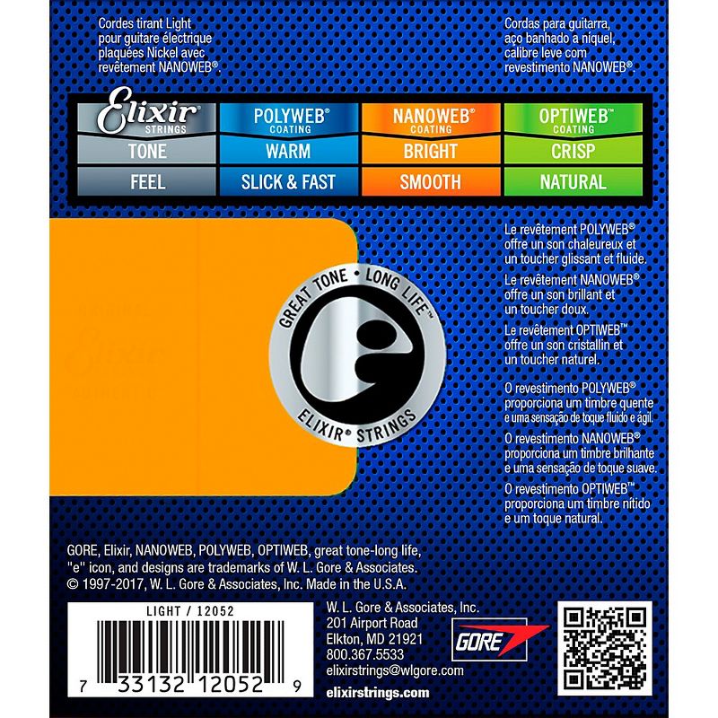 Elixir Electric Guitar Strings With NANOWEB Coating, Light (.010-.046), 3 of 5