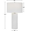 Uttermost Patchwork Table Lamp – 27.5"H White Ceramic with Linear Ridges & Brushed Nickel Accents - 3 of 4