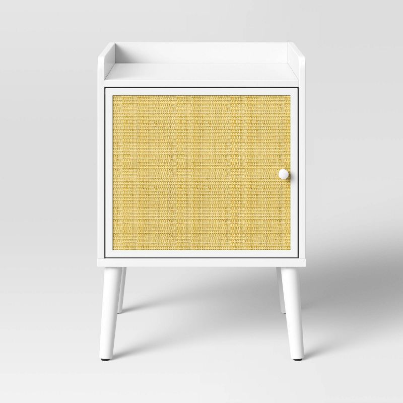 Rattan and Wood Bedside Kids&#39; Table White - Pillowfort&#8482;, 5 of 11