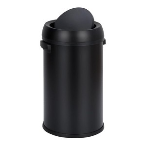 17 Gallon/65 Liter Trash Can, Stainless Steel Rubbish Bin, Commercial Grade Waste Container, Round Garbage Can for Outdoor, Home Office, Restaurant - 1 of 4