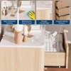 Modern 32 in Width Fluted Nightstand, 3 Drawer Bedside Table w/Gold Handle and Large Drawer, Wood Chest of Bedside Table w/ Curved Profile - 4 of 4