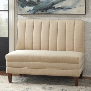Lifestorey 3pc Kerrington Channel Back Banquette Set Walnut/Cream - 1 of 4