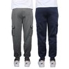 Blue Ice Apparel Men's Heavyweight Fleece-Lined Cargo Jogger Sweatpants -2 Pack - 2 of 3