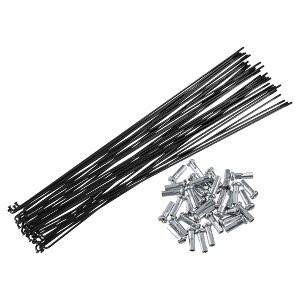 Unique Bargains Bicycle Steel Spokes 14G Bike Spoke with Nipples for Most Bicycle Black 36 Pcs - 1 of 4