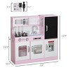 Pretend Play Kitchen, Kids Kitchen Playset with Play Phone, Chalkboard, Towel Rack & Ice Maker for 3-8 Years Pink - 2 of 4