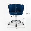 NicBex Adjustable Height Swivel Shell Back Desk Office Chair with Silver Base for Work Study Vanity,Living Room,Blue - 3 of 4