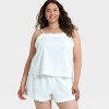 Women's Cotton Blend Tank Top and Shorts Pajama Set - Auden™ - 3 of 3