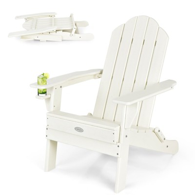 Tangkula Folding Adirondack Chair Outdoor Adirondack Chair Weather Resistant Lounger  for Backyard Porch Poolside Turquoise/Grey/White/Black